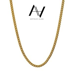 Cuban Link Chain Necklace (Gold) 2MM | Arthur Alan Jewelry